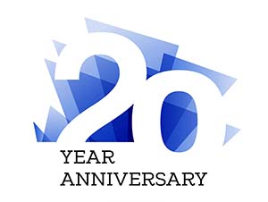 20th years anniversary label for celebration of company